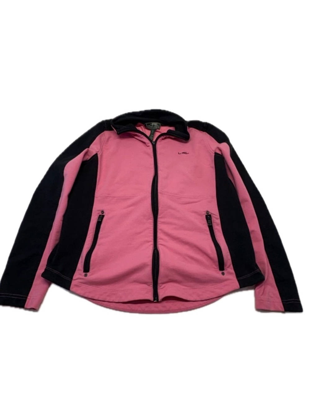 Lauren Ralph Lauren L-RL Active Colorblock Full Zip Jacket Pink/Black Size XL